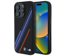 BMW BMHMP16X23SSPK Apple iPhone 16 Pro Max 6.9″ juodos spalvos kietas dėklas Silicone Random Lines MagSafe