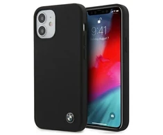 BMW BMHCP12SSILBK Apple iPhone 12 mini 5.4″ juodos spalvos kietas dėklas Silicone Signature
