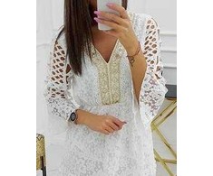 Boho stiliaus suknelė balta