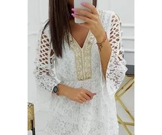 Boho stiliaus suknelė balta