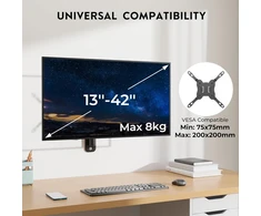 BONTEC sieninis monitoriaus ir televizoriaus laikiklis 13–42 col., dujinis, VESA 75 × 75–200 × 200, GWM01
