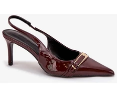 Bordo spalvos aukštakulniai bateliai su sagtimi Step in style