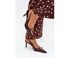 Bordo spalvos aukštakulniai bateliai su sagtimi Step in style