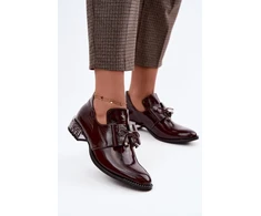 Bordo spalvos aulinukai su kaspinėliu Step in style