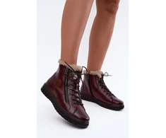 Bordo spalvos aulinukai su natūralia oda Step in style