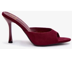 Bordo spalvos basutės su kulnu Cherryssa iš zomšos imitacijos