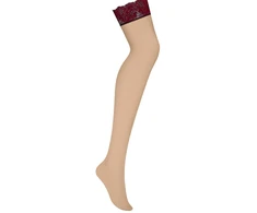 Bordo spalvos kojinės prie diržo Obsessive