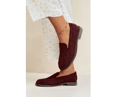 Bordo spalvos mokasinai Step in style