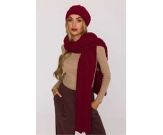 Bordo spalvos moteriška megzta skara Moe