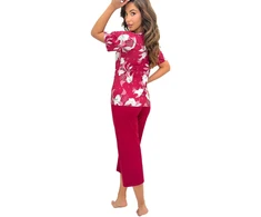 Bordo spalvos moteriška pižama Donna