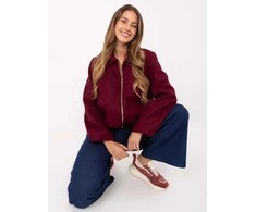 Bordo spalvos moteriška striukė su užtrauktuku