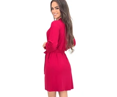 Bordo spalvos trumpas chalatas Sonia