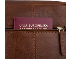 Brązowa listonoszka vyriška ze skóry naturalnej, jednokomorowa - Peterson
