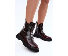 Burgundiškos lakuotos aulinukai Step in style