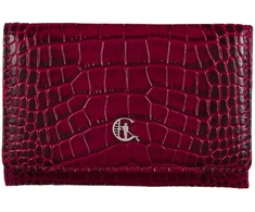 CALANDRA Portfel skórzany Damski Canaletto bordo premium krokodyl RFID