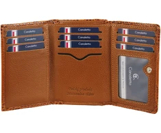 CALANDRA Portfel skórzany Damski Canaletto ruda krokodyl RFID