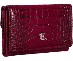 CALANDRA Portfel skórzany Damski Canaletto bordo premium krokodyl RFID