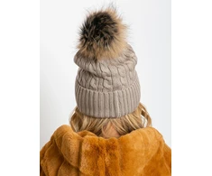 Kepurė Cap-AT-CZ-173501.44-tamsiai smėlio spalvos