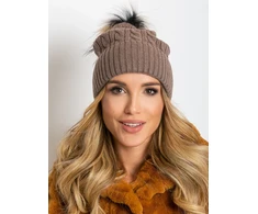 Kepurė Cap-AT-CZ-173501.44-tamsiai smėlio spalvos