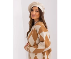 Kepurė Cap-AT-CZ-231605.21P-šviesiai smėlio spalvos