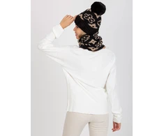 Kepurė Cap-AT-CZ-CM-317.85-juoda-smėlio spalvos