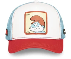 Capslab Smurfai tėčio Smurfo „trucker“ stiliaus kepurė su snapeliu – CL/SMU/1/CT/PAPAB