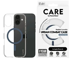 „CARE by PanzerGlass“ aukščiausios klasės dėklas su „MagSafe“, skirtas „iPhone 16“ – mėlynas