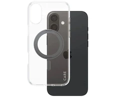 CARE by PanzerGlass dėklas su stoveliu ir „MagSafe“ funkcija, skirtas „iPhone 16 Plus“ – juodas