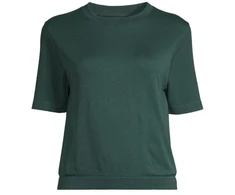 CASALL Besiūlė T-shirt su šonkauliuotomis rankovėmis, žalia