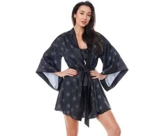 Chalatas Aster Robe Juodos spalvos
