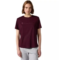 Champion moteriški marškinėliai trumpomis rankovėmis, bordo spalvos 118382 RS522