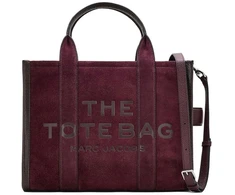 Ciemnośliwkowa zamszowa torebka tote Marc Jacobs 2F5HTT029H01