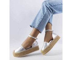 Clousson sidabrinės platforminės espadrilės