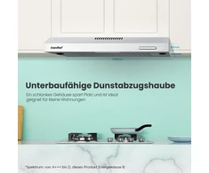 COMFEE' virtuvinis gartraukis 60 cm, 200 m³/h, LED, CHU 3.6F17BS
