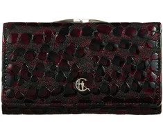 CORALIA Portfel damski skórzany bordo juoda Canaletto RFID