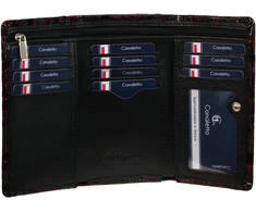 CORALIA Portfel damski skórzany bordo juoda Canaletto RFID