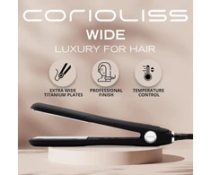 Corioliss plaukų tiesintuvas su titano plokštelėmis, 130–230 °C, C-wide