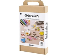 Kūrybinis rinkinys iš susitraukiančio plastiko – segės ir raktų pakabukai | Creativ