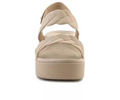 "Crocs Brooklyn Woven Low Wedge W" 209977-212 sandalai