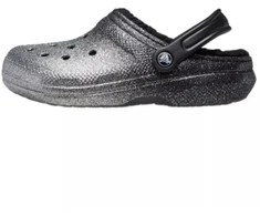 Crocs Klasikiniai klumpių tipo šlepetės su blizgučių pamušalu Sidabrinis - 205842-067