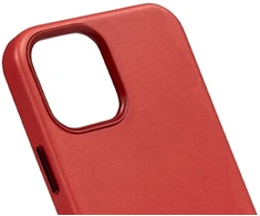 Crong Essential Cover - Leather dėklas skirtas Apple iPhone 12 / Apple iPhone 12 Pro Raudona