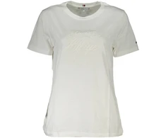 Damski T-shirt Tommy Hilfiger su haftowanym logo – balta