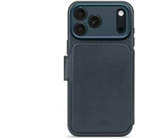 Decoded Odinis nuimamas piniginės dėklas – stiklinis dėklas, skirtas „iPhone 17 Pro Max“, suderinamas su „MagSafe“ (tamsiai mėlynos spalvos)