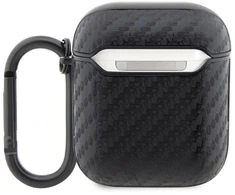 Dėklas AirPods 1/2 juodas/juodas Anglies pluošto dvigubo metalinio logotipo dizainas BMW