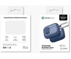 „AmazingThing Titan Pro Mag“ skaidrus dėklas, skirtas „AirPods Pro 3“ - Mėlyna
