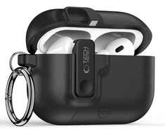 „Tech-Protect“ plonas kabliuko dėklas, skirtas „AirPods Pro 3“ ausinėms – Juodas