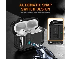 „Tech-Protect Carbonox MagSafe“ dėklas, skirtas „AirPods Pro“ ausinėms - juodas