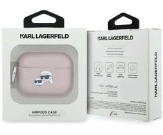 Dėklas Karl Lagerfeld Monogram Karl &amp; Choupette Head Case for AirPods Pro 3 - Rožinė