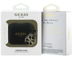 Dėklas ausinėms AirPods Pro 3 su pakabuku juodas Guess
