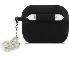 Dėklas ausinėms AirPods Pro 3 su pakabuku juodas Guess